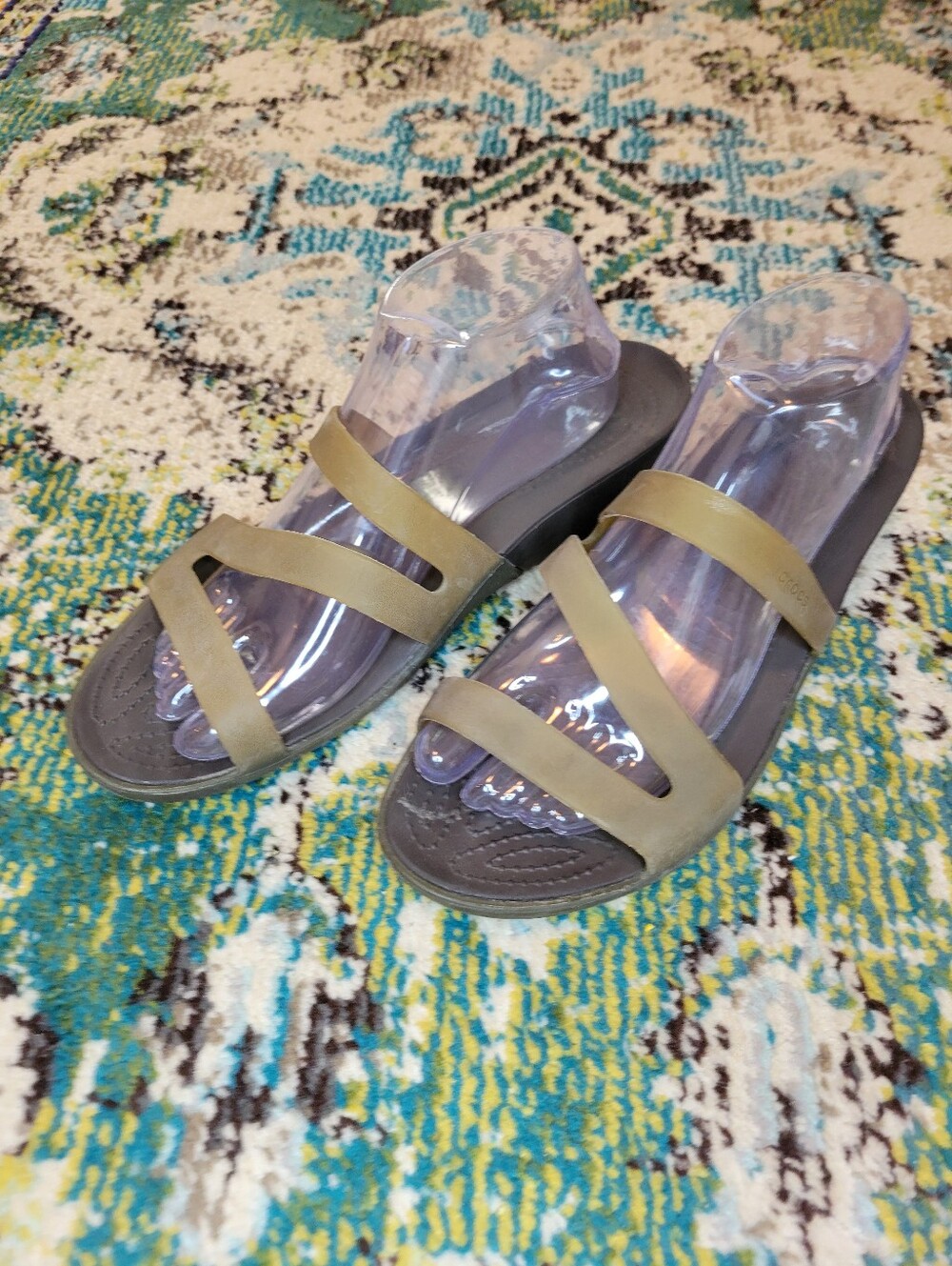 CROCS Carliana‎ Strappy Comfortable Wedge Sandals, Size Womens 10